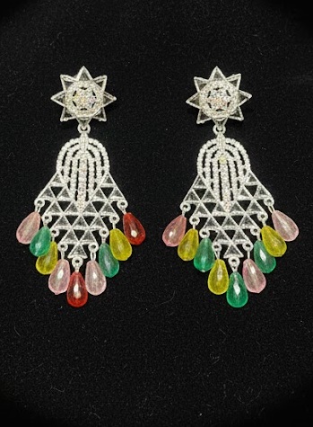 Celestial Prism Chandbali Earrings
