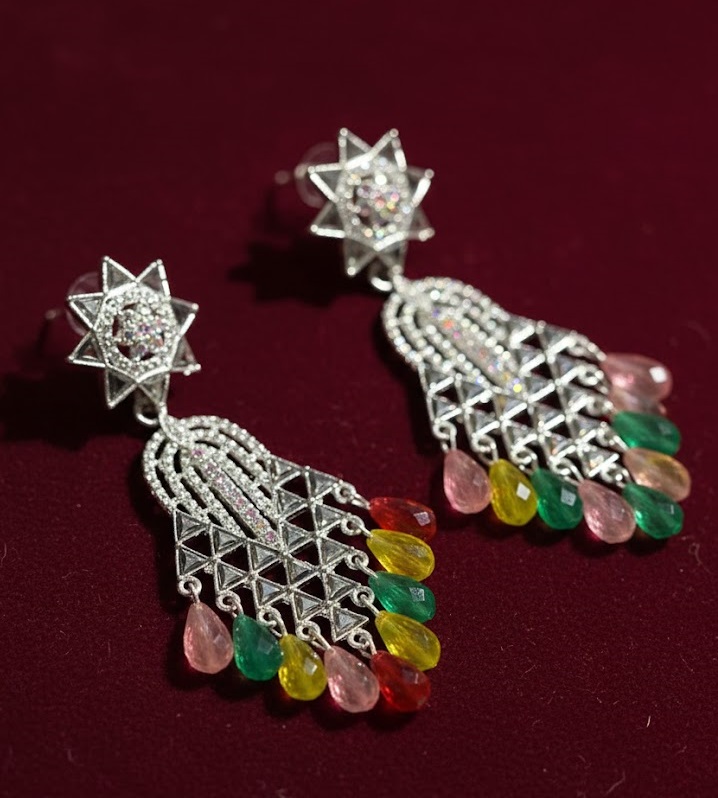 Celestial Prism Chandbali Earrings