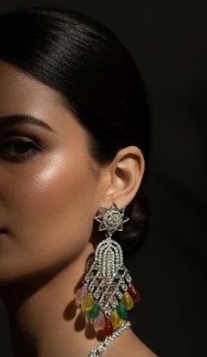 Celestial Prism Chandbali Earrings