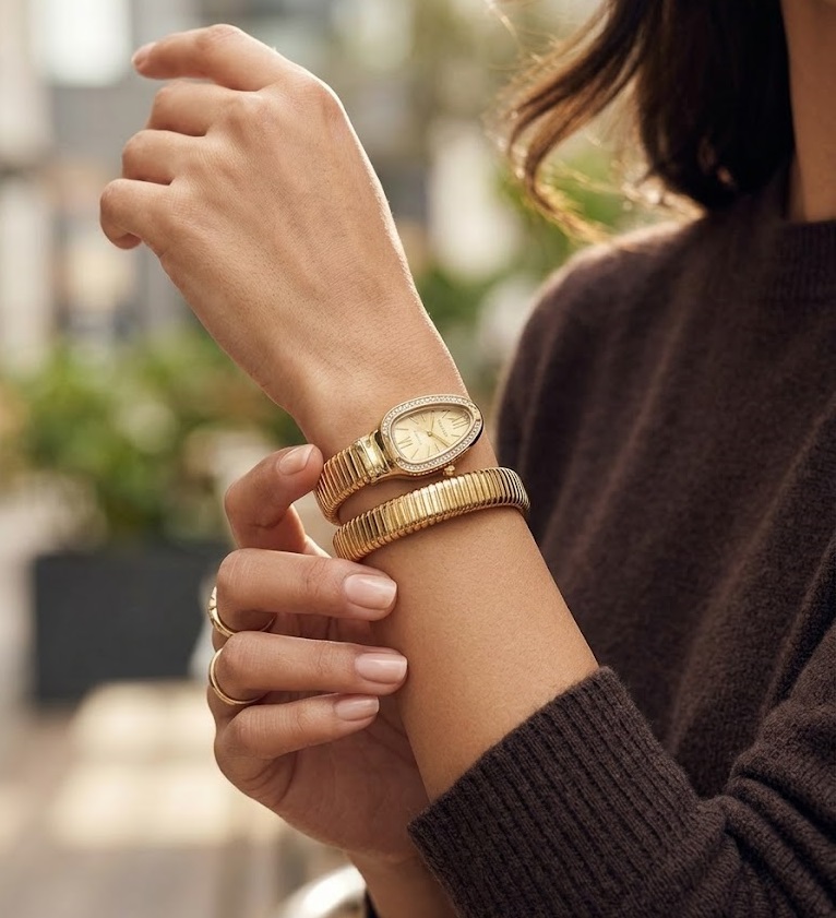 Crystal Snake Wrap Watch