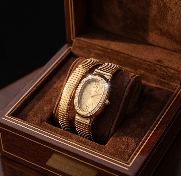 Crystal Snake Wrap Watch