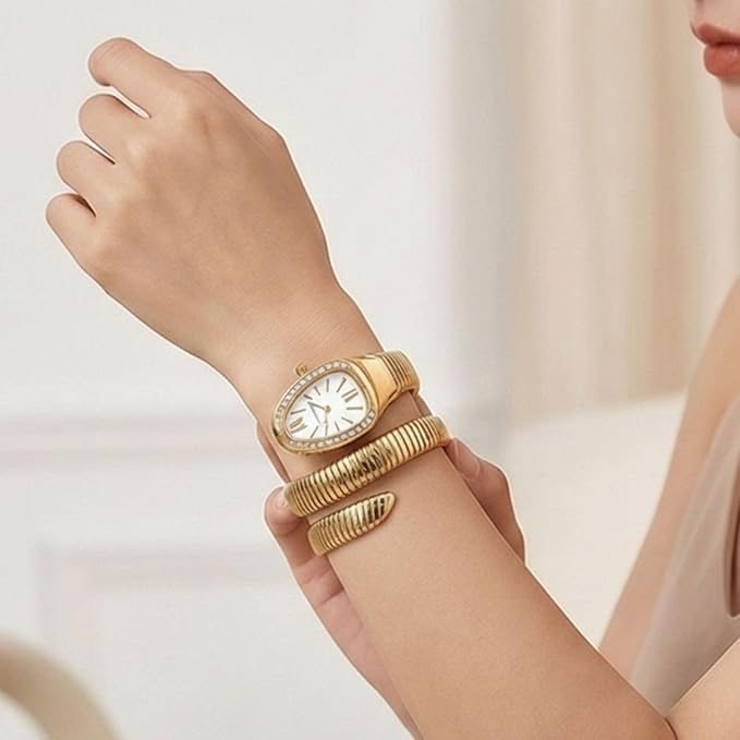 Crystal Snake Wrap Watch