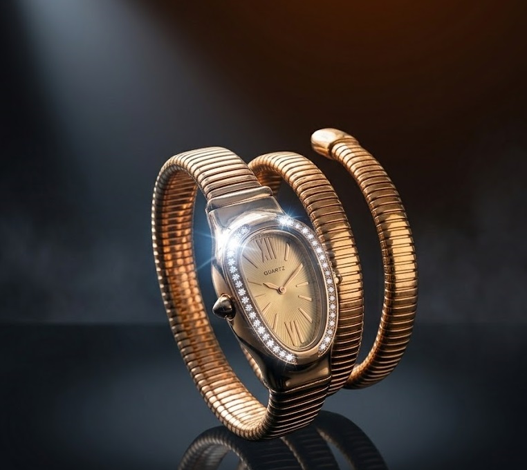 Crystal Snake Wrap Watch
