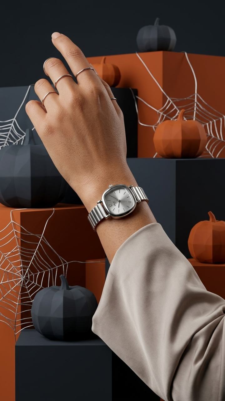 Minimalist Silver Oval Analog Watc