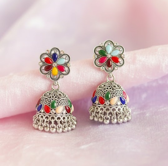 Navrang Bloom Jhumka Earrings