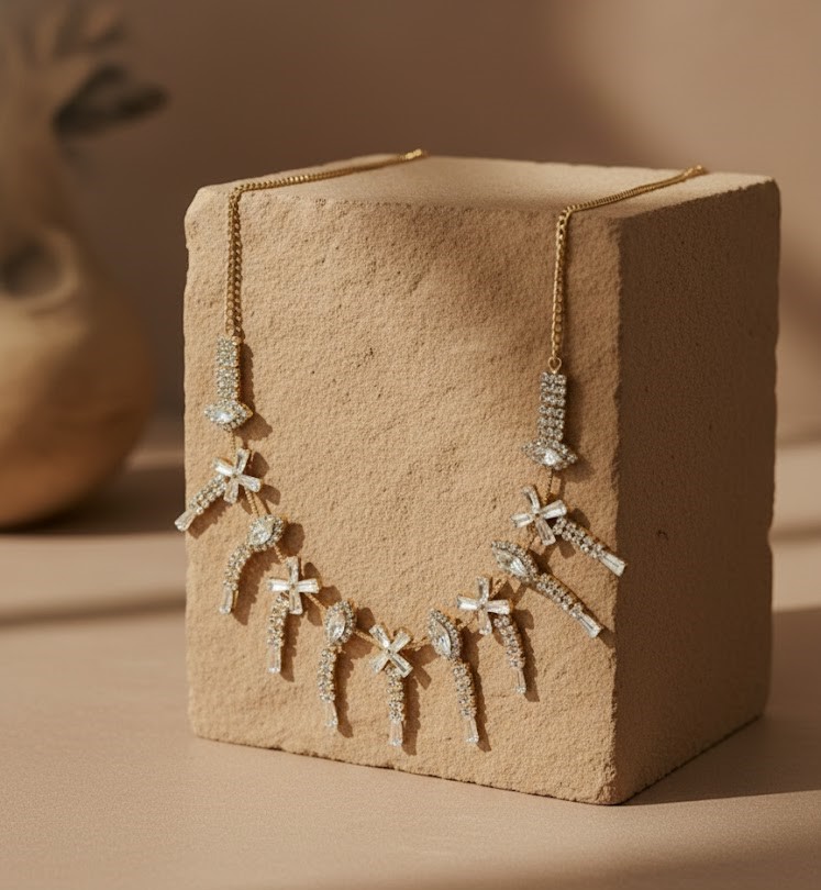 Royal Crystal Fringe Necklace