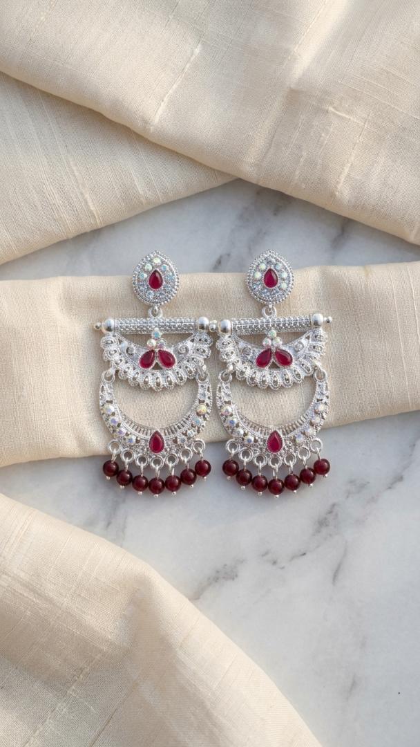 Ruby Chandbali  Earrings