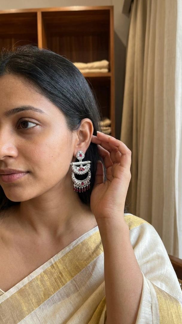Ruby Chandbali  Earrings